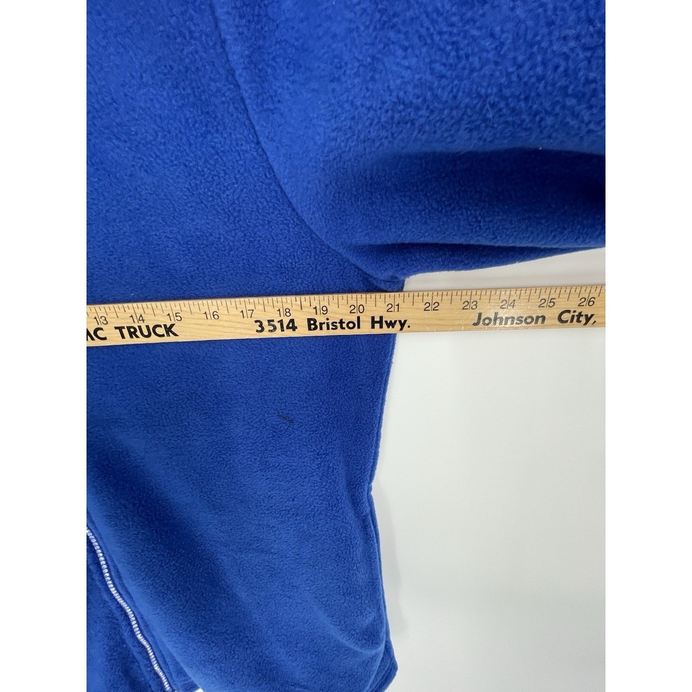 NWT Quacker Factory Blue Fleece Jacket Women's Size S Rhinestone Zipper Hoodie - Picture 6 of 11